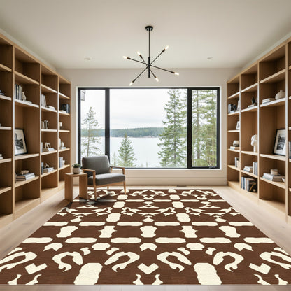 Brown Bone Organic Lattice Repeating Rug