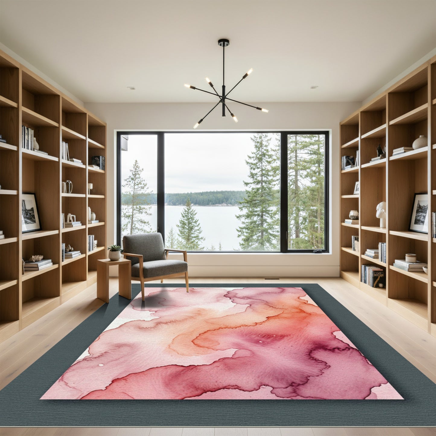 Rose Blush Watercolor Wash Cloud Rug