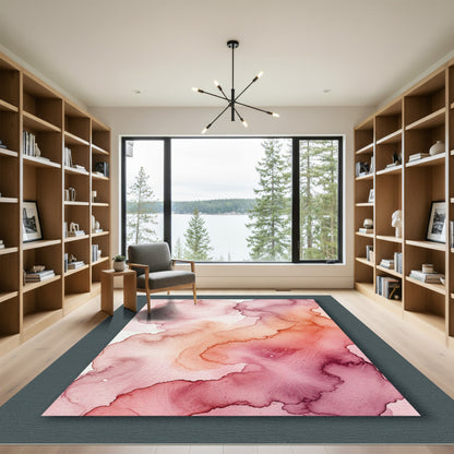 Rose Blush Watercolor Wash Cloud Rug