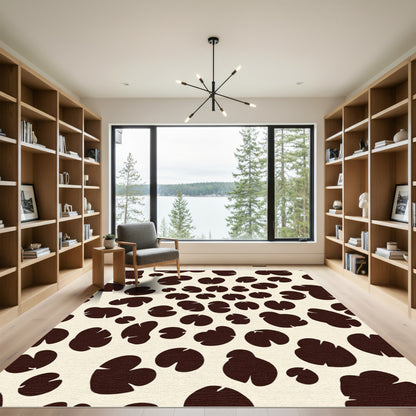 Brown Spotted Cream Art Rug