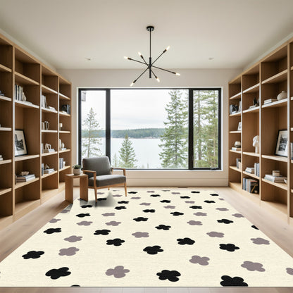 Neutral Pastel Floral Scatter Rug