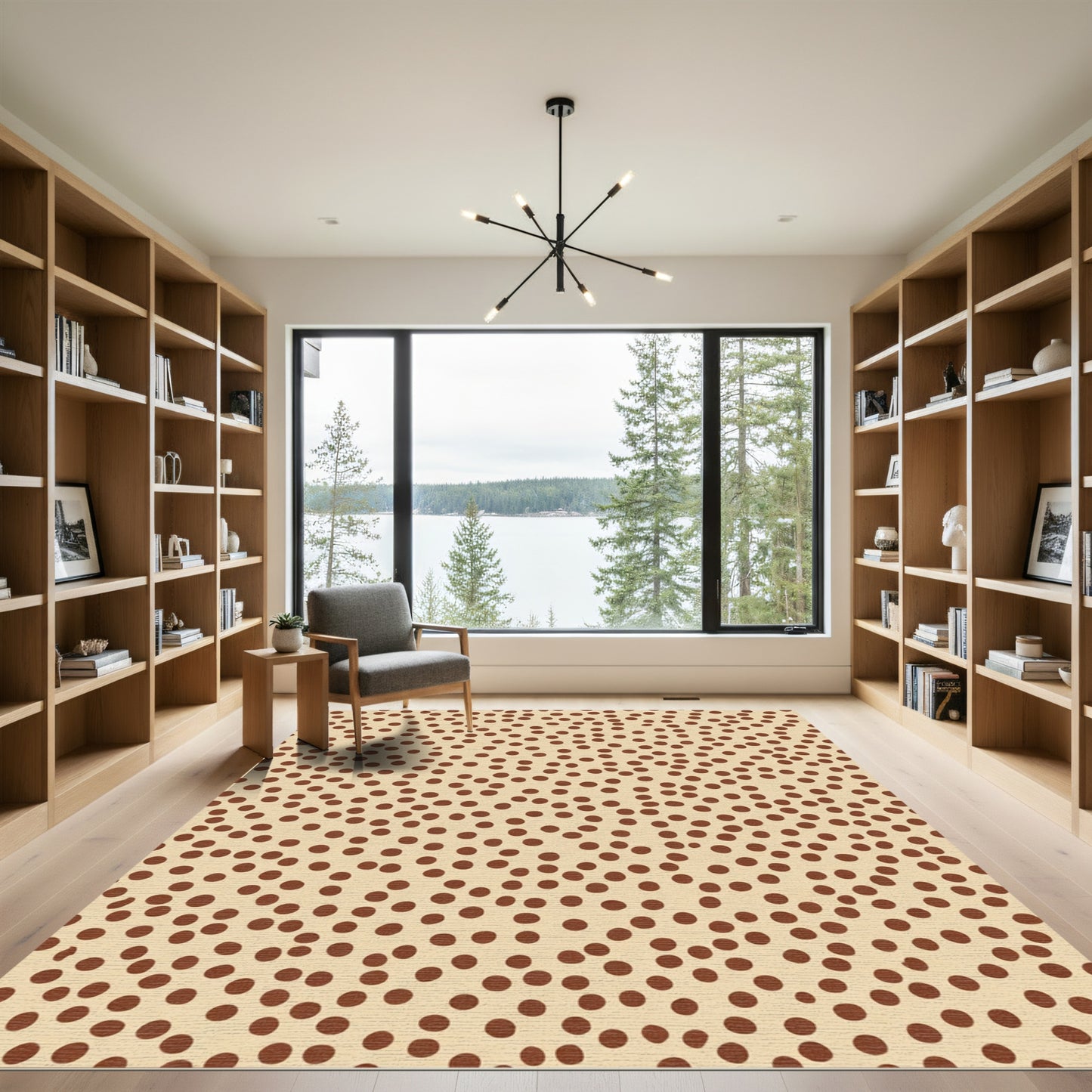 Earthy Brown Polka Dot Scatter Rug