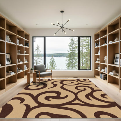 Rich Earth Swirl Scroll Rug