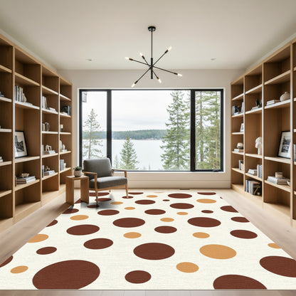 Brown Tan Polka Dot Collection Rug