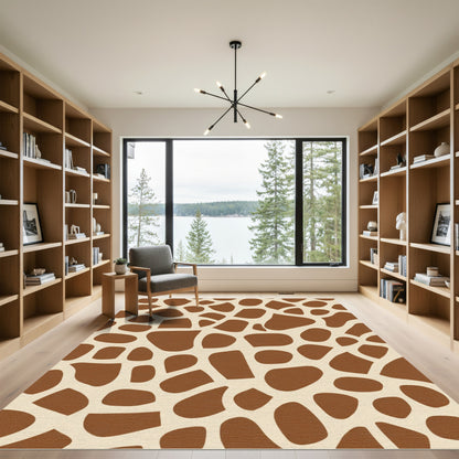 Brown Cream Animal Spot Rug