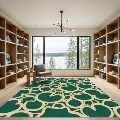 Emerald Cream Organic Swirls Rug