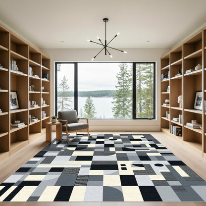 Monochromatic Geometric Composition Rug