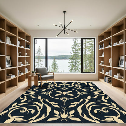 Classic Cream Floral Symmetry Rug