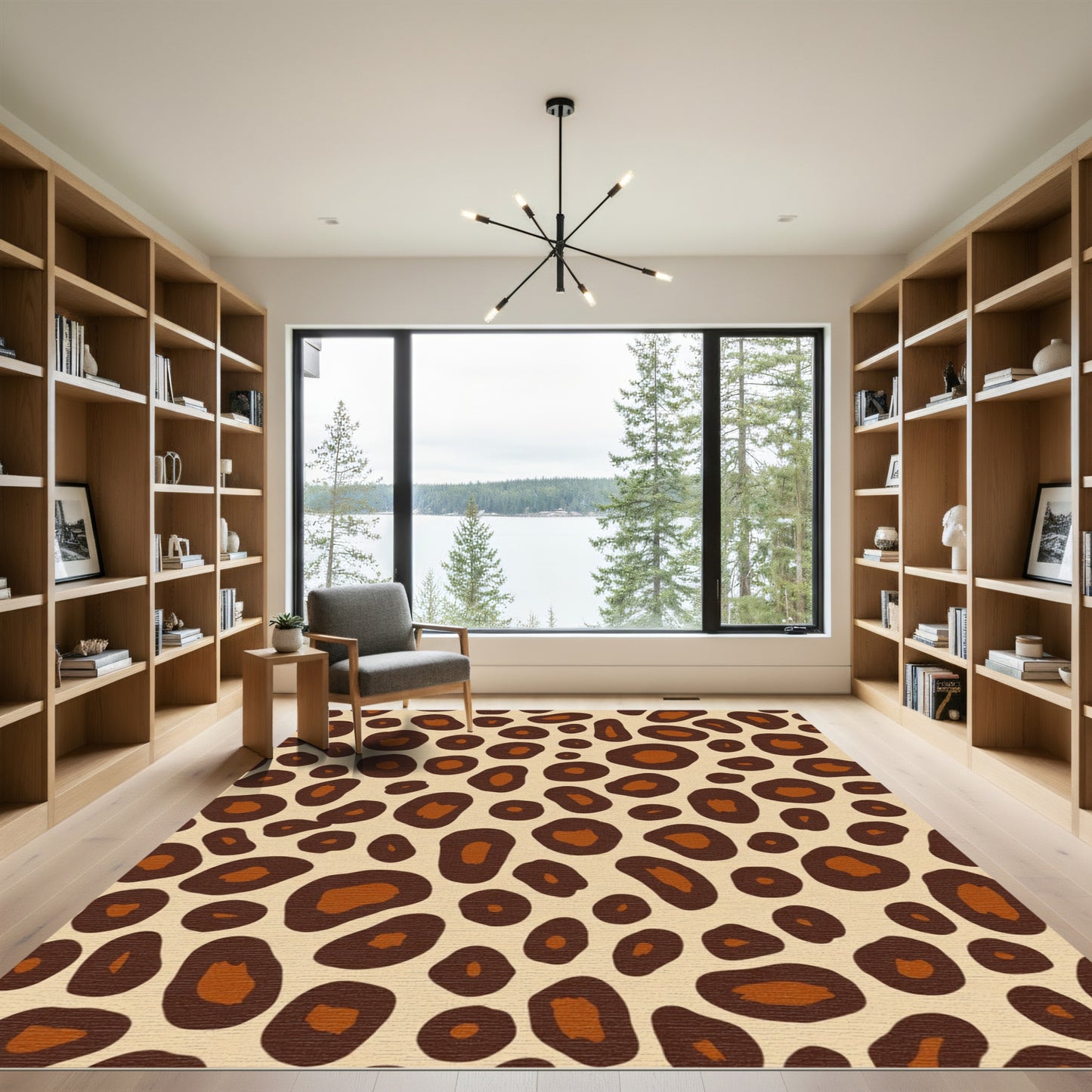 Animal Print Brown Beige Spots Rug
