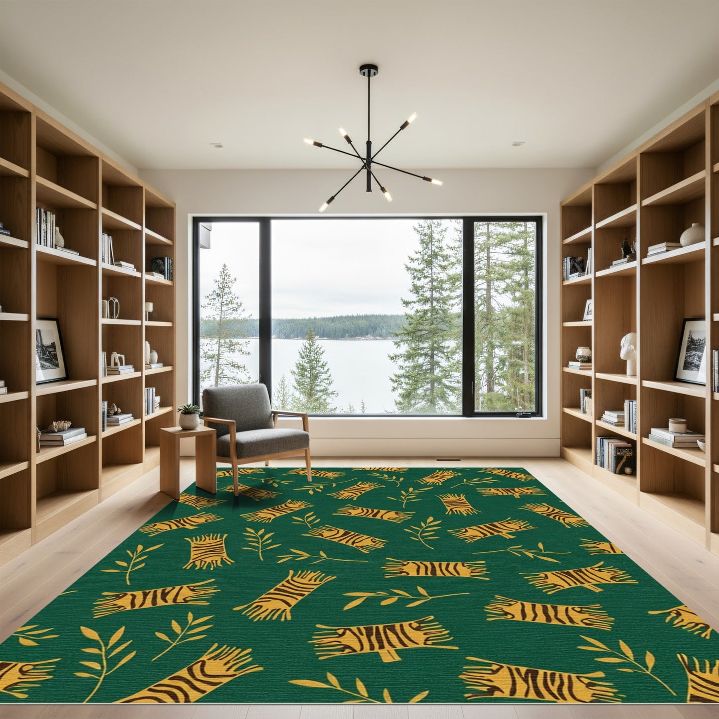 Golden Tiger Stripe Foliage Rug