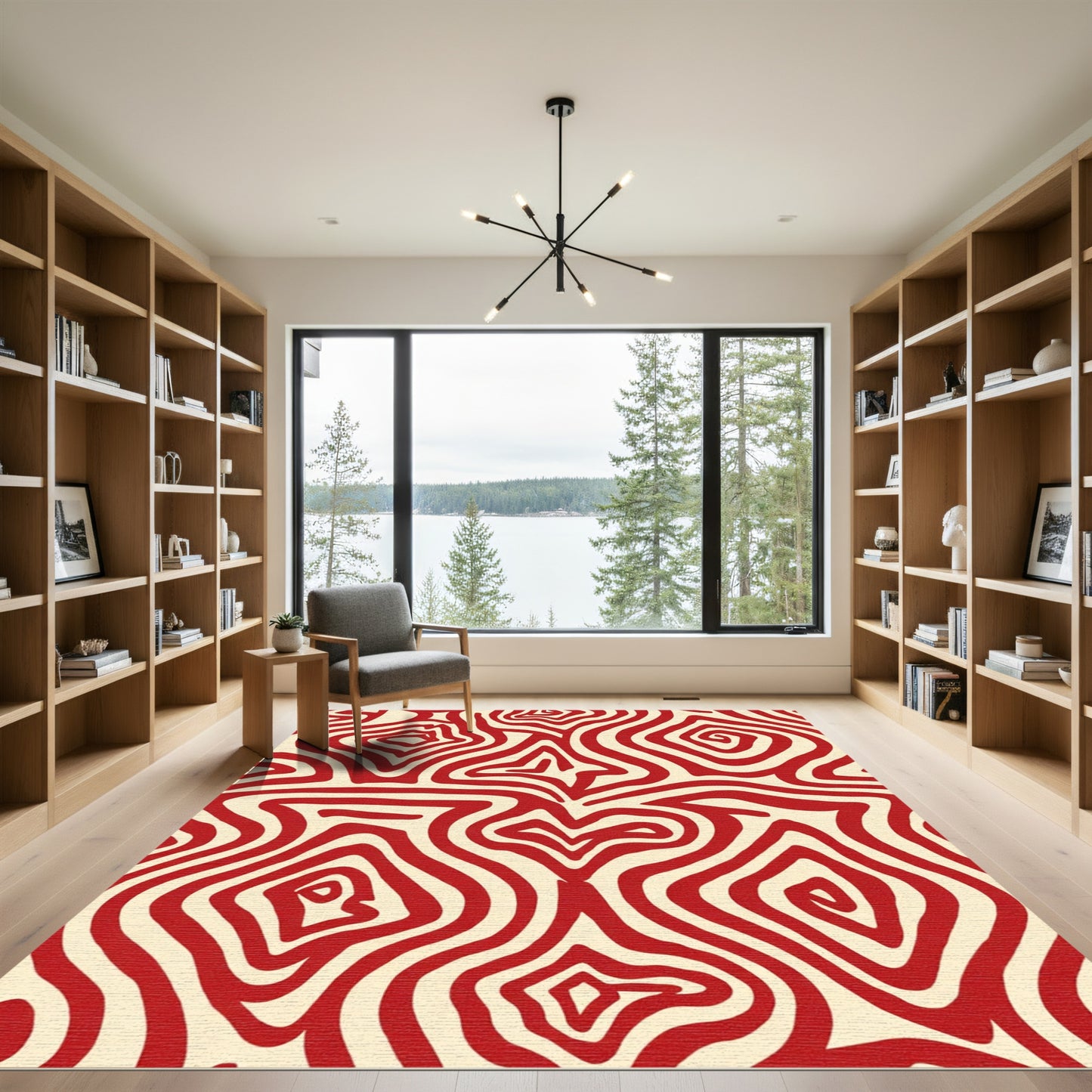Crimson Cream Organic Flow Rug