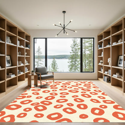 Bold Orange Spotty Abstract Rug