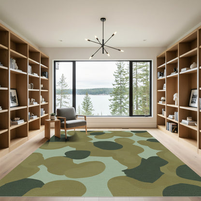 Neutral Earth Tones Camouflage Blobs Rug