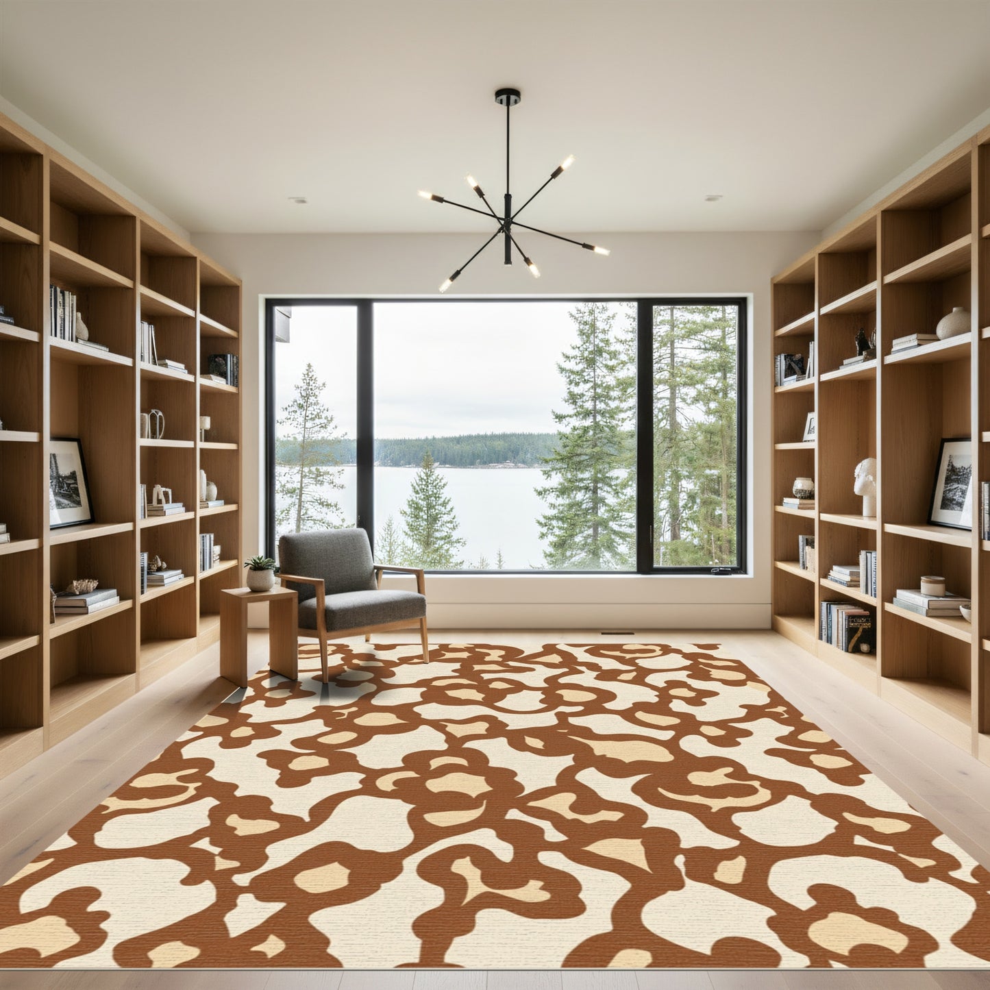 Organic Ochre and Brown Flow Rug