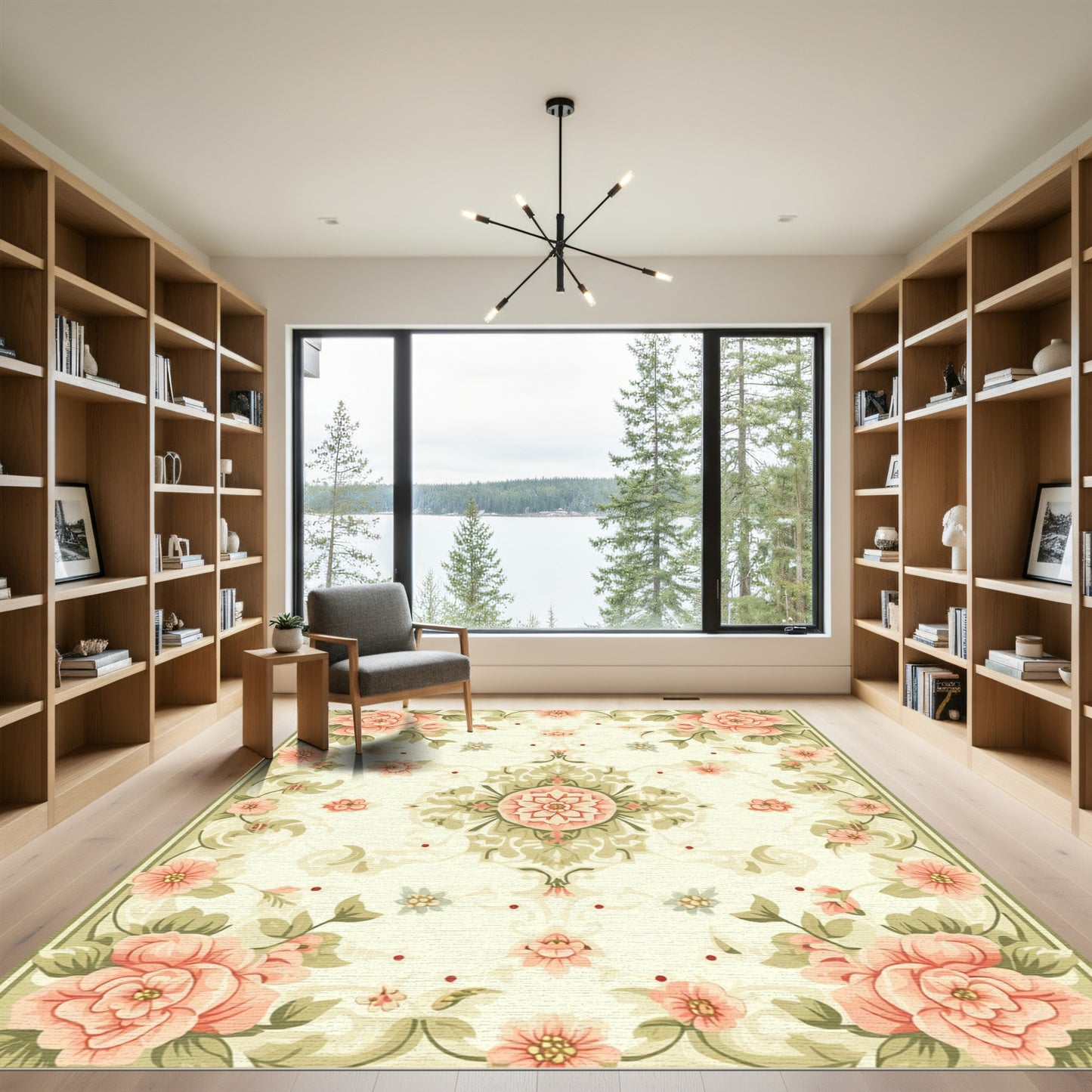 Coral Garden Floral Medallion Rug