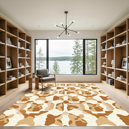 Abstract Earthy Tones Organic Shapes Rug