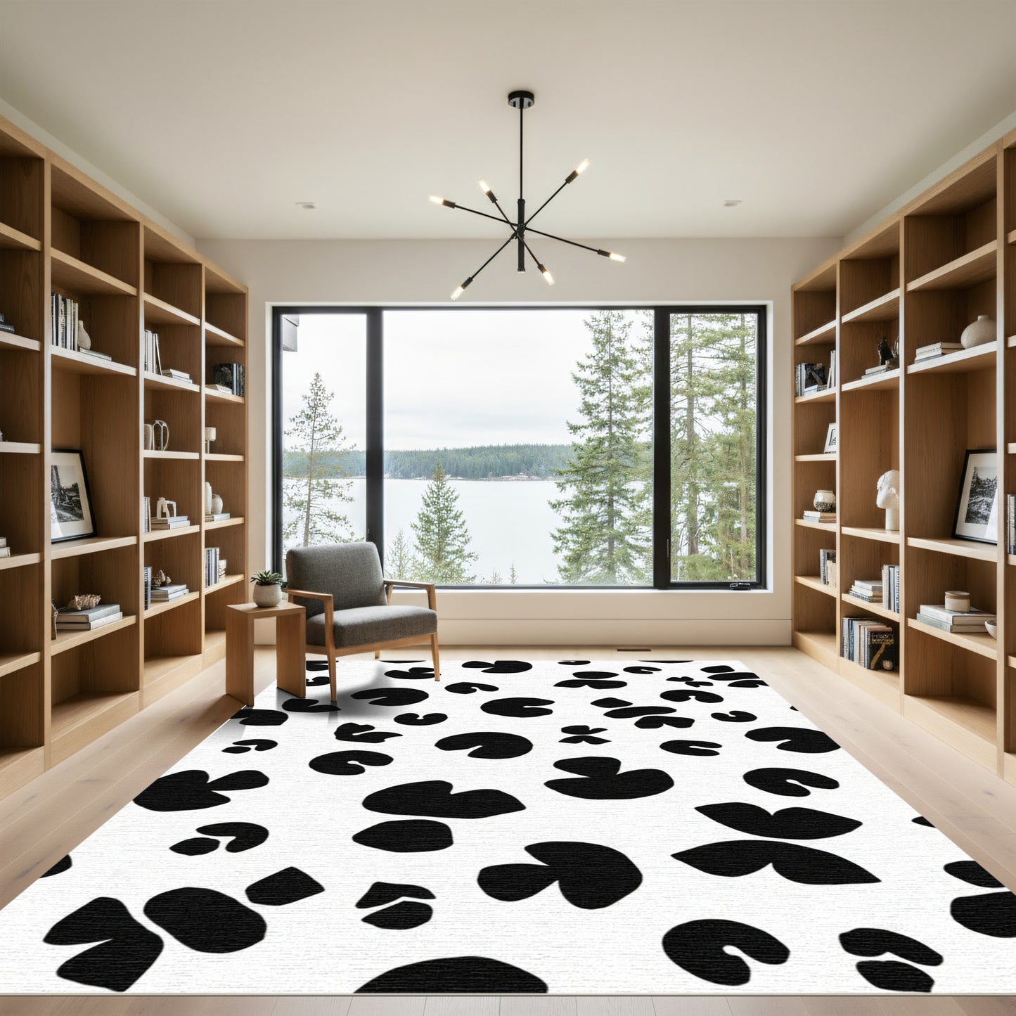 Black White Spotty Ochre Rug
