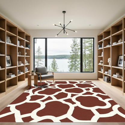 Brown White Giraffe Spot Rug