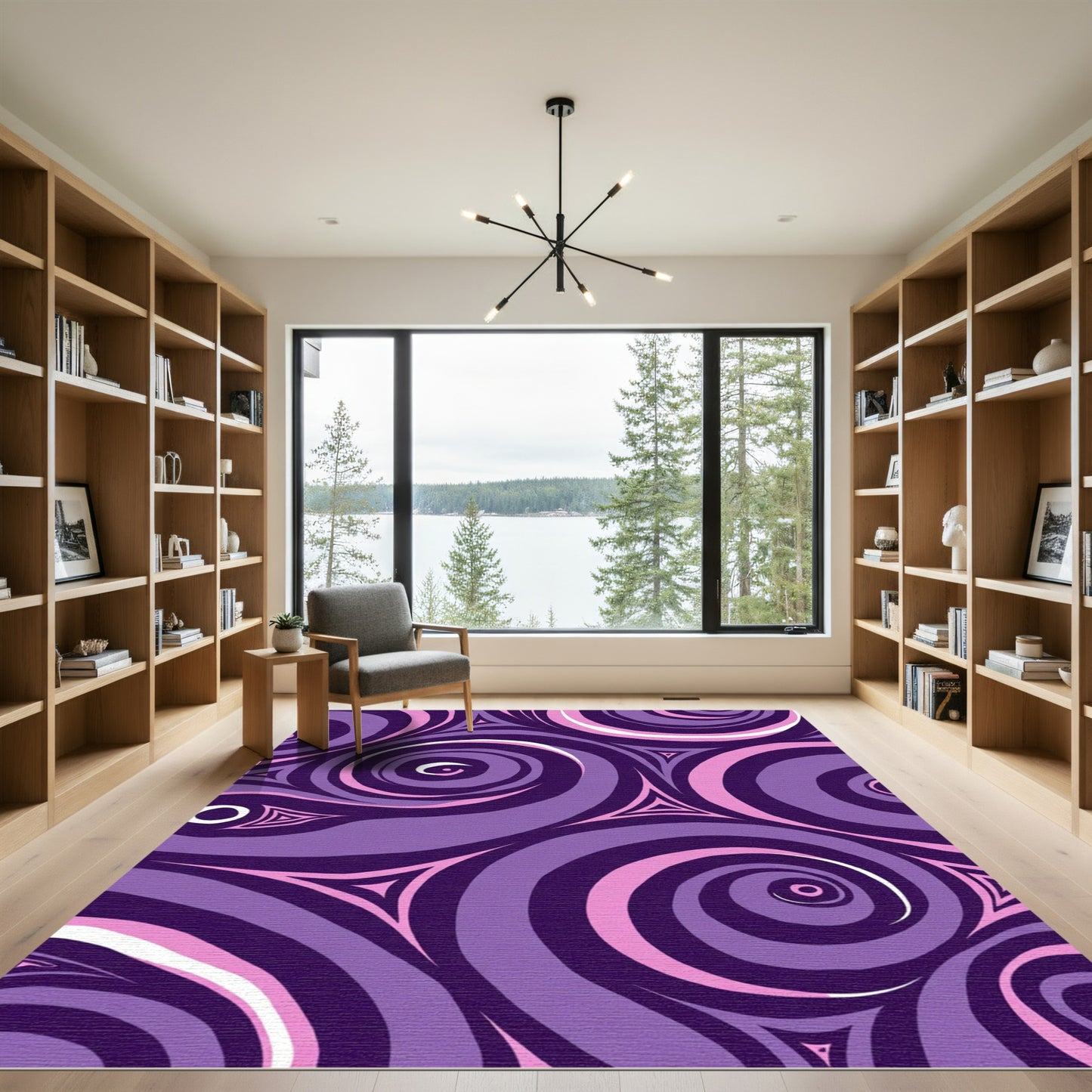 Purple Pink Swirl Psychedelic Layout Rug