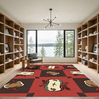 Rustic Red Apple Slice Arrangement Rug