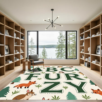 Forest Friends ABC Furry Letters Rug
