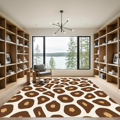 Brown Beige Giraffe Spots Rug