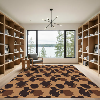 Earthy Brown Leopard Spots Rug