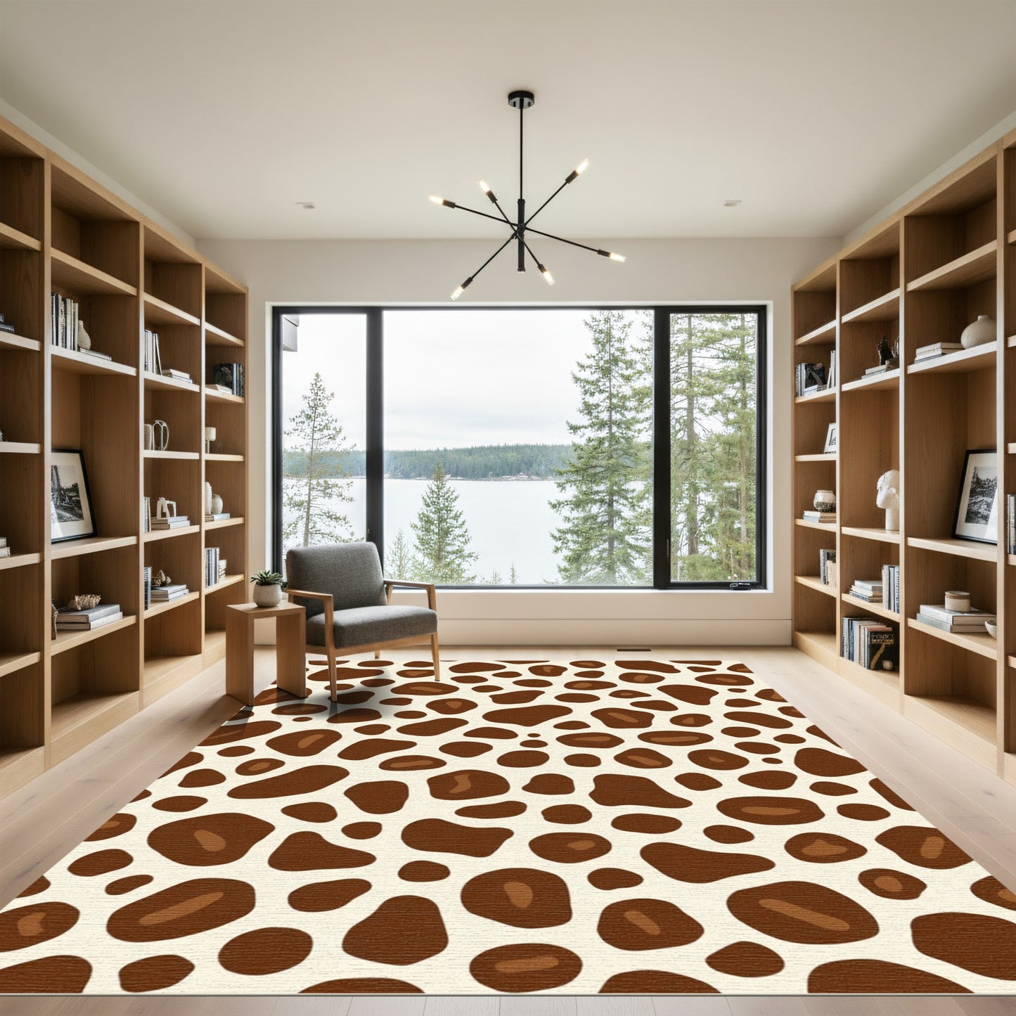 Brown Spotted Animal Hide Rug