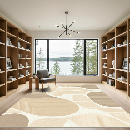 Neutral Abstract Organic Landscape Terracotta Rug