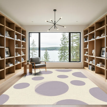 Cream Lilac Soft Dot Arrangement Rug