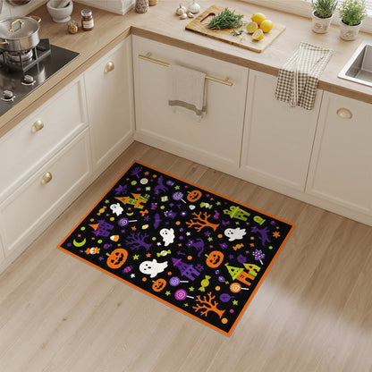 Halloween Multi-color and Patterns Spooky Halloween Kids Cartoon Area Rug