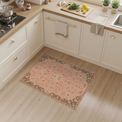 Pink Floral Vintage Area Rug