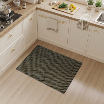 Black and White Black Gold Geometric Pattern Area Rug