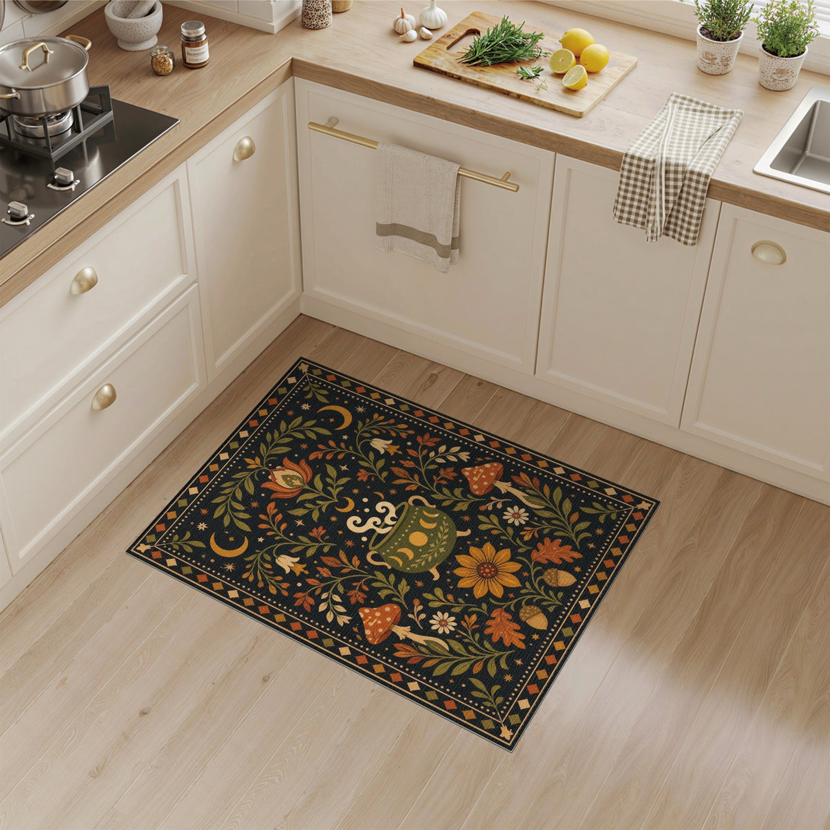 Mystic Mushroom Cauldron Area Rug