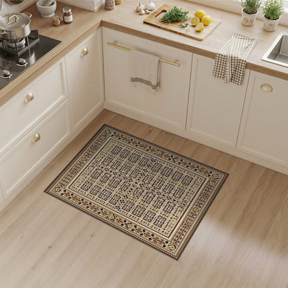 Geometric Brown Tan Area Rug