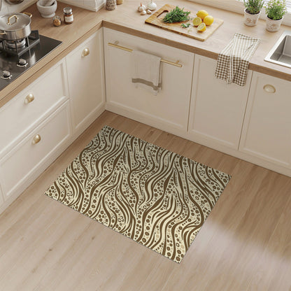 Brown Wavy Dot Abstract Area Rug