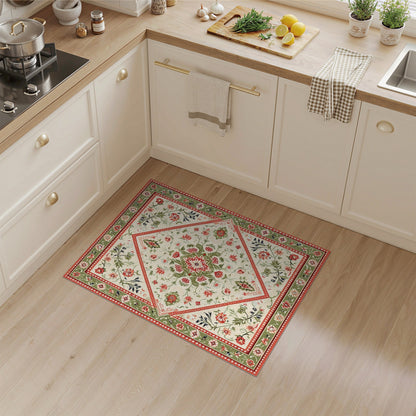 Red Medallion Red Floral Medallion Vintage Area Rug