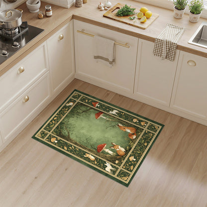 Enchanted Forest Fox and Rabbit Area Rug