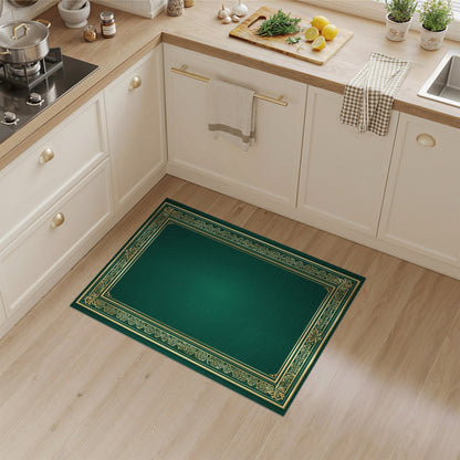 Traditional Persian Emerald Green Gold Ornate Persian Area Rug