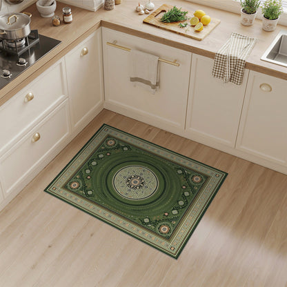 Green Mandala Traditional Persian Area Rug
