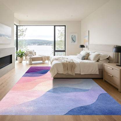 Purple Pink Blue Fluid Wave Rug