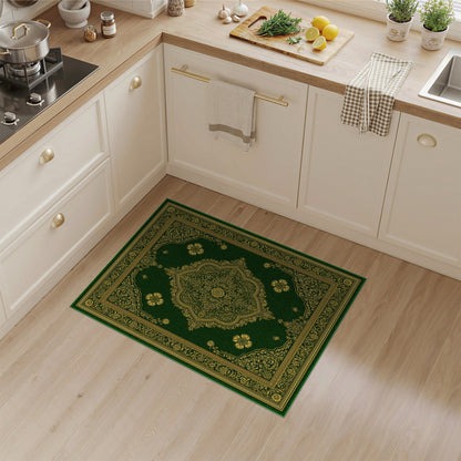 Green Gold Ornate Persian Area Rug