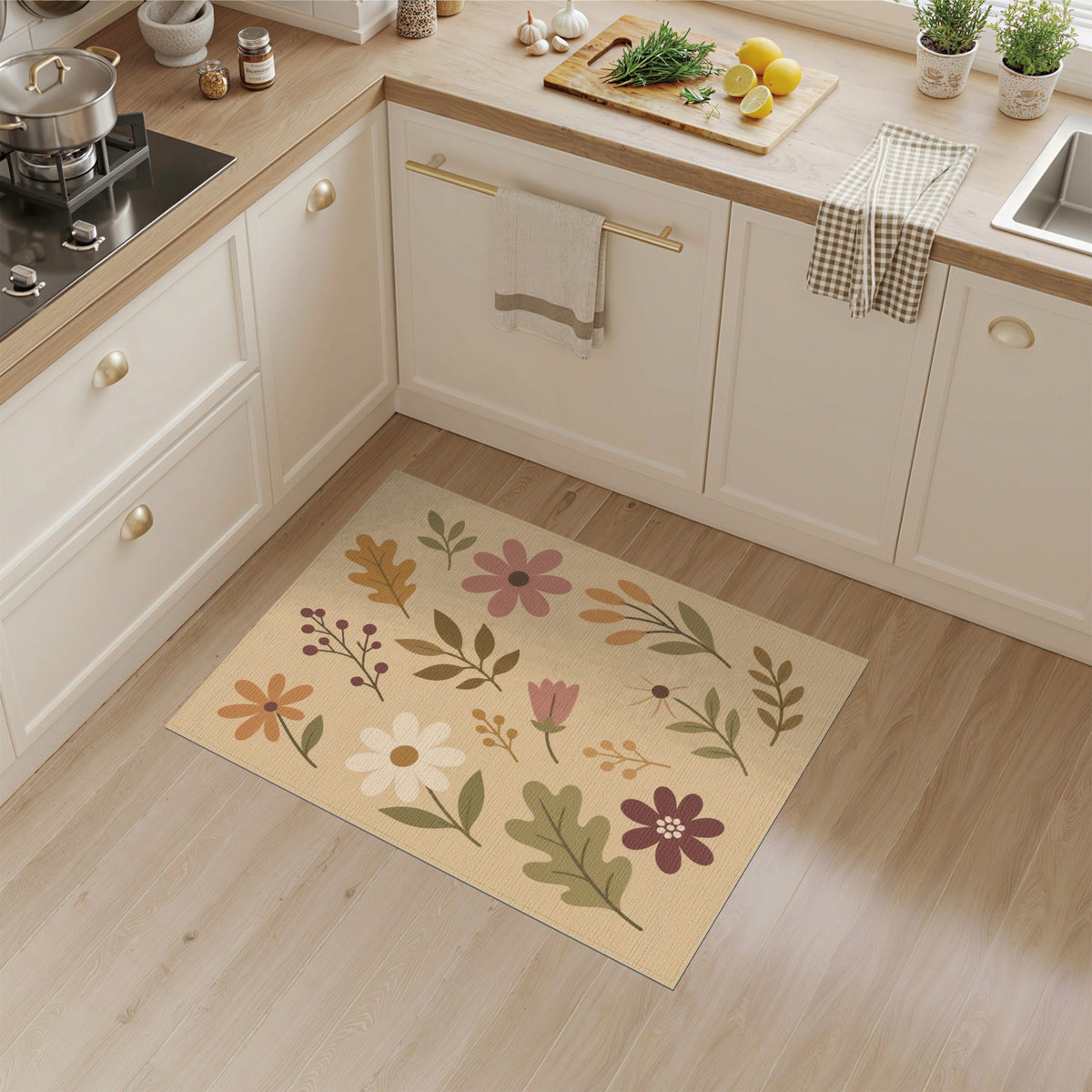 Earthy Floral Vintage Area Rug