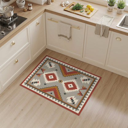Southwestern Geometric Red Area Rug