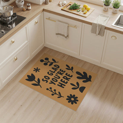 So Glad You're Here Brown Boho Rug