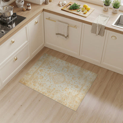 Beige Floral Vintage Area Rug