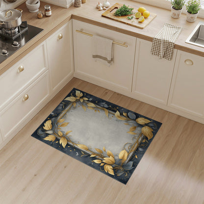 Gold Leaf Floral Vintage Area Rug