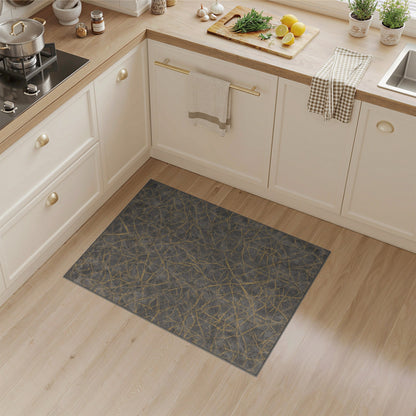 Grey Gold Abstract Area Rug
