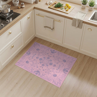 Pink Floral Vintage Washable No. 64 Area Rug