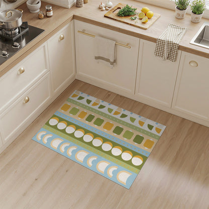 Multi-color and Patterns Vibrant Geometric Striped Multi-Color Area Rug
